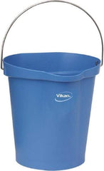 Vikan - 3 Gal, Polypropylene Round Blue Single Pail with Pour Spout - Handle Included - USA Tool & Supply