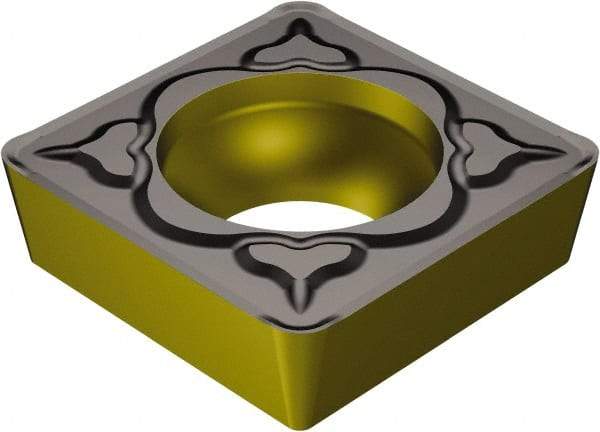 Sandvik Coromant - SCMT32.51 KM Grade 3225 Carbide Turning Insert - TiCN/Al2O3/TiN Finish, 90° Square, 3/8" Inscr Circle, 5/32" Thick, 1/64" Corner Radius - USA Tool & Supply