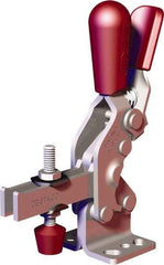 De-Sta-Co - 607 Lb Holding Capacity, Vertical Handle, Manual Hold Down Toggle Clamp - 57° Handle Movement, 75° Bar Opening, U-Bar, Flanged Base, Carbon Steel - USA Tool & Supply