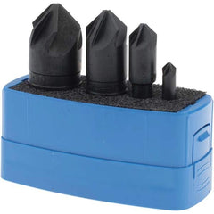 M.A. Ford - 4 Piece, 1/4 to 1" Head Diam, 90° Included Angle, Single End Countersink Set - USA Tool & Supply