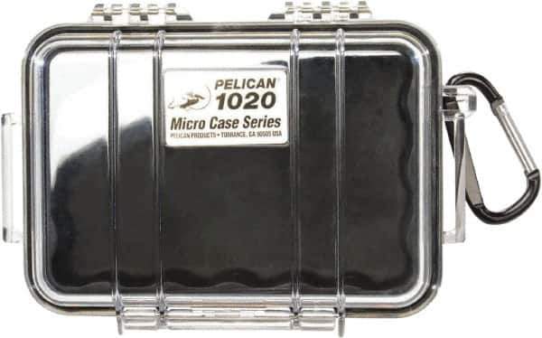 Pelican Products, Inc. - 4-3/4" Wide x 2-1/8" High, Clamshell Hard Case - Clear/Black, Polycarbonate - USA Tool & Supply