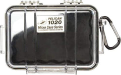 Pelican Products, Inc. - 4-3/4" Wide x 2-1/8" High, Clamshell Hard Case - Clear/Black, Polycarbonate - USA Tool & Supply