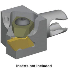 Kennametal - NG2R Insert, 20mm Head Length, Modular Grooving Cutting Unit Head - Right Hand Cut, System Size KM16, Through Coolant, Series Micro Top Notch - USA Tool & Supply