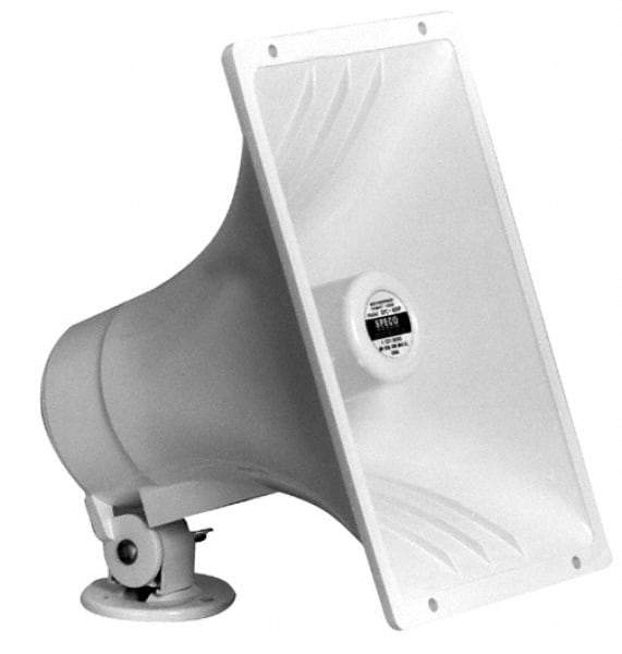 Speco - 40 Max Watt, Rectangular Plastic Standard Horn and Speaker - Weather and Waterproof, 9 Inch Deep - USA Tool & Supply