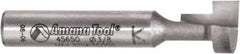 Amana Tool - 3/8" Cut Diam, 3/8" Length of Cut, 1 Flute Keyhole Edge Profile Router Bit - Carbide-Tipped, 1/4" Shank Diam, 1-1/2" OAL, Uncoated - USA Tool & Supply