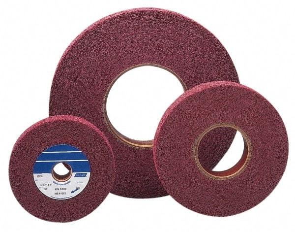 Norton - 8" Diam, 2" Face Width, 3" Center Hole, Medium Grade, Aluminum Oxide Deburring Wheel - Convolute, Medium Density 6 Grade, 4,500 RPM - USA Tool & Supply