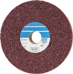 Norton - 6" Diam, 1" Face Width, 1" Center Hole, Medium Grade, Aluminum Oxide Deburring Wheel - Convolute, Medium Density 5 Grade, 6,000 RPM - USA Tool & Supply