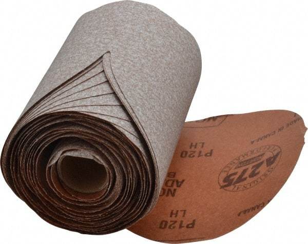 Norton - 5" Diam, 120 Grit Aluminum Oxide Adhesive PSA Disc - Medium Grade, Natural, B Weighted Backing, Flexible - USA Tool & Supply