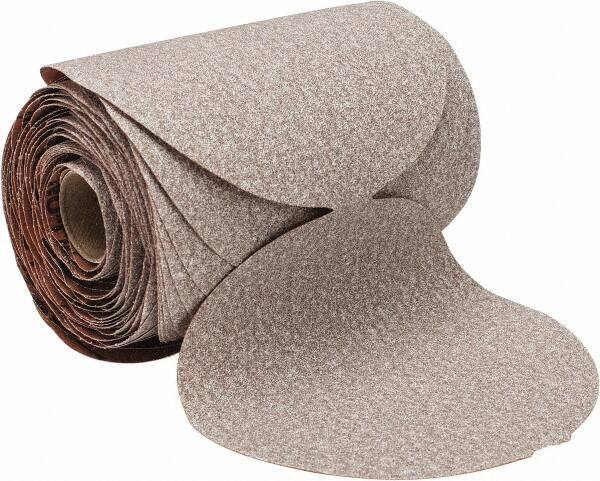 Norton - 5" Diam, 100 Grit Aluminum Oxide Adhesive PSA Disc - Medium Grade, Natural, B Weighted Backing, Flexible - USA Tool & Supply