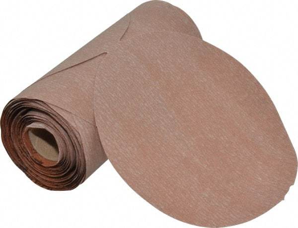 Norton - 6" Diam, 400 Grit Aluminum Oxide Adhesive PSA Disc - Super Fine Grade, Natural, B Weighted Backing, Flexible - USA Tool & Supply
