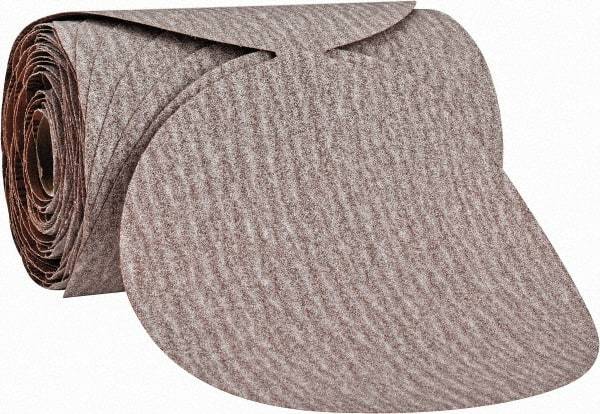 Norton - 6" Diam, 100 Grit Aluminum Oxide Adhesive PSA Disc - Medium Grade, Natural, B Weighted Backing, Flexible - USA Tool & Supply