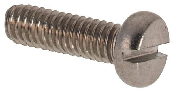 Value Collection - M2.5x0.45 Metric Coarse, 8mm Length Under Head Slotted Drive Machine Screw - Fillister Head, Grade 316 & A4 Stainless Steel, Uncoated, Without Washer - USA Tool & Supply