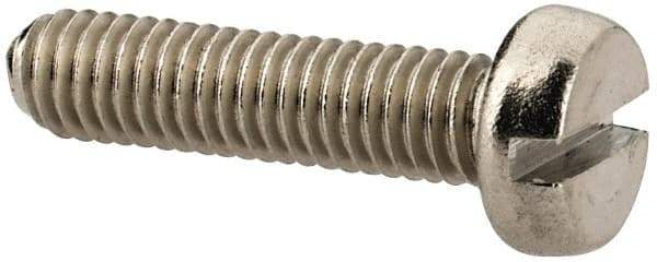 Value Collection - M3x0.50 Metric Coarse, 12mm Length Under Head Slotted Drive Machine Screw - Fillister Head, Grade 316 & A4 Stainless Steel, Uncoated, Without Washer - USA Tool & Supply