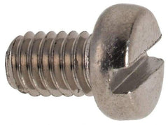 Value Collection - M4x0.70 Metric Coarse, 6mm Length Under Head Slotted Drive Machine Screw - Fillister Head, Grade 316 & A4 Stainless Steel, Uncoated, Without Washer - USA Tool & Supply