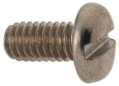 Value Collection - M4x0.70 Metric Coarse, 8mm Length Under Head Slotted Drive Machine Screw - Fillister Head, Grade 316 & A4 Stainless Steel, Uncoated, Without Washer - USA Tool & Supply