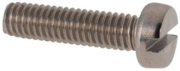 Value Collection - M4x0.70 Metric Coarse, 16mm Length Under Head Slotted Drive Machine Screw - Fillister Head, Grade 316 & A4 Stainless Steel, Uncoated, Without Washer - USA Tool & Supply