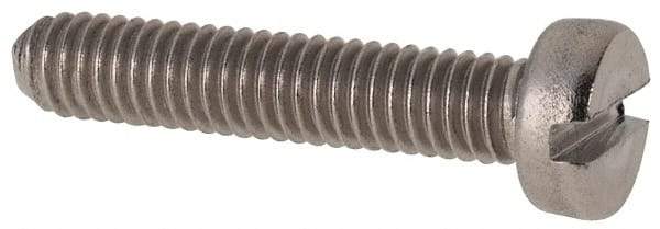 Value Collection - M4x0.70 Metric Coarse, 20mm Length Under Head Slotted Drive Machine Screw - Fillister Head, Grade 316 & A4 Stainless Steel, Uncoated, Without Washer - USA Tool & Supply