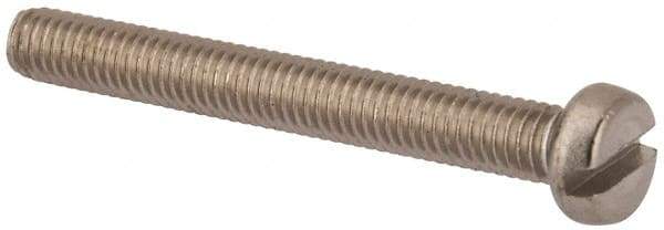 Value Collection - M4x0.70 Metric Coarse, 35mm Length Under Head Slotted Drive Machine Screw - Fillister Head, Grade 316 & A4 Stainless Steel, Uncoated, Without Washer - USA Tool & Supply