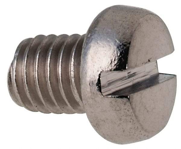 Value Collection - M5x0.80 Metric Coarse, 6mm Length Under Head Slotted Drive Machine Screw - Fillister Head, Grade 316 & A4 Stainless Steel, Uncoated, Without Washer - USA Tool & Supply