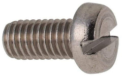 Value Collection - M5x0.80 Metric Coarse, 10mm Length Under Head Slotted Drive Machine Screw - Fillister Head, Grade 316 & A4 Stainless Steel, Uncoated, Without Washer - USA Tool & Supply