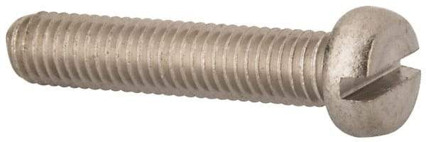 Value Collection - M5x0.80 Metric Coarse, 25mm Length Under Head Slotted Drive Machine Screw - Fillister Head, Grade 316 & A4 Stainless Steel, Uncoated, Without Washer - USA Tool & Supply