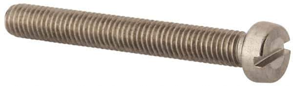 Value Collection - M5x0.80 Metric Coarse, 40mm Length Under Head Slotted Drive Machine Screw - Fillister Head, Grade 316 & A4 Stainless Steel, Uncoated, Without Washer - USA Tool & Supply