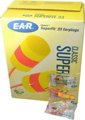 3M - Disposable, Corded, 33 dB, Barrel Earplugs - Yellow, 200 Pairs - USA Tool & Supply