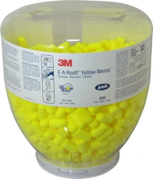 3M - One Touch Disposable Earplug Refill with 33 dB Earplugs - Yellow Earplugs, 400 Pairs - USA Tool & Supply