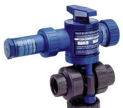 Plast-O-Matic - 2" Pipe, PVC Pneumatic Spring Return Actuated Ball Valve - Viton Seal, True Union End Connection - USA Tool & Supply