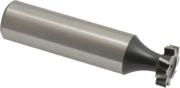 Interstate - 1/2" Diam x 1/8" Face Width, Cobalt, 8 Teeth, Shank Connection Woodruff Keyseat Cutter - Uncoated, 2-1/8" OAL x 1/2" Shank, Staggered Teeth, ANSI 404, Old Standard 3 - USA Tool & Supply