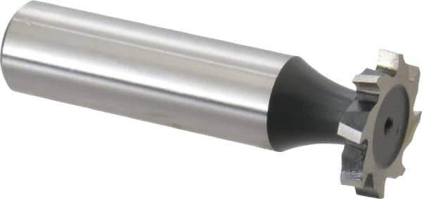 Interstate - 3/4" Diam x 1/8" Face Width, Cobalt, 10 Teeth, Shank Connection Woodruff Keyseat Cutter - Uncoated, 2-1/8" OAL x 1/2" Shank, Staggered Teeth, ANSI 406, Old Standard 7 - USA Tool & Supply