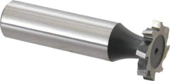Interstate - 3/4" Diam x 1/8" Face Width, Cobalt, 10 Teeth, Shank Connection Woodruff Keyseat Cutter - Uncoated, 2-1/8" OAL x 1/2" Shank, Staggered Teeth, ANSI 406, Old Standard 7 - USA Tool & Supply