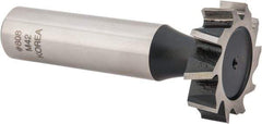 Interstate - 1" Diam x 1/4" Face Width, Cobalt, 12 Teeth, Shank Connection Woodruff Keyseat Cutter - Uncoated, 2-1/4" OAL x 1/2" Shank, Staggered Teeth, ANSI 808, Old Standard 15 - USA Tool & Supply