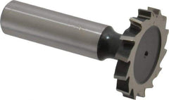 Interstate - 1-1/4" Diam x 3/16" Face Width, Cobalt, 14 Teeth, Shank Connection Woodruff Keyseat Cutter - Uncoated, 2-3/16" OAL x 1/2" Shank, Staggered Teeth, ANSI 610, Old Standard 19 - USA Tool & Supply