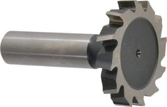 Interstate - 1-1/2" Diam x 1/4" Face Width, Cobalt, 16 Teeth, Shank Connection Woodruff Keyseat Cutter - Uncoated, 2-1/4" OAL x 1/2" Shank, Staggered Teeth, ANSI 812, Old Standard 24 - USA Tool & Supply