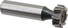 Interstate - 3/4" Diam x 1/4" Face Width, Cobalt, 10 Teeth, Shank Connection Woodruff Keyseat Cutter - Uncoated, 2-1/4" OAL x 1/2" Shank, Staggered Teeth, ANSI 806, Old Standard 91 - USA Tool & Supply