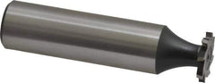 Interstate - 1/2" Diam x 1/16" Face Width, High Speed Steel, 8 Teeth, Shank Connection Woodruff Keyseat Cutter - Uncoated, 2-1/16" OAL x 1/2" Shank, Staggered Teeth, ANSI 204, Old Standard 1 - USA Tool & Supply