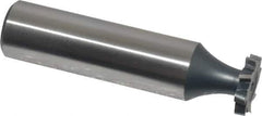Interstate - 1/2" Diam x 3/32" Face Width, High Speed Steel, 8 Teeth, Shank Connection Woodruff Keyseat Cutter - Uncoated, 2-3/32" OAL x 1/2" Shank, Staggered Teeth, ANSI 304, Old Standard 2 - USA Tool & Supply