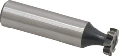 Interstate - 1/2" Diam x 1/8" Face Width, High Speed Steel, 8 Teeth, Shank Connection Woodruff Keyseat Cutter - Uncoated, 2-1/8" OAL x 1/2" Shank, Staggered Teeth, ANSI 404, Old Standard 3 - USA Tool & Supply