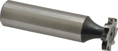 Interstate - 5/8" Diam x 3/32" Face Width, High Speed Steel, 8 Teeth, Shank Connection Woodruff Keyseat Cutter - Uncoated, 2-3/32" OAL x 1/2" Shank, Staggered Teeth, ANSI 305, Old Standard 4 - USA Tool & Supply