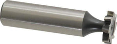 Interstate - 5/8" Diam x 1/8" Face Width, High Speed Steel, 8 Teeth, Shank Connection Woodruff Keyseat Cutter - Uncoated, 2-1/8" OAL x 1/2" Shank, Staggered Teeth, ANSI 405, Old Standard 5 - USA Tool & Supply