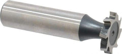 Interstate - 3/4" Diam x 1/8" Face Width, High Speed Steel, 10 Teeth, Shank Connection Woodruff Keyseat Cutter - Uncoated, 2-1/8" OAL x 1/2" Shank, Staggered Teeth, ANSI 406, Old Standard 7 - USA Tool & Supply