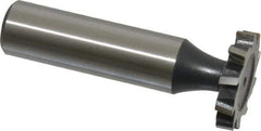 Interstate - 7/8" Diam x 5/32" Face Width, High Speed Steel, 10 Teeth, Shank Connection Woodruff Keyseat Cutter - Uncoated, 2-5/32" OAL x 1/2" Shank, Staggered Teeth, ANSI 507, Old Standard 10 - USA Tool & Supply