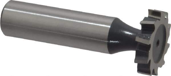 Interstate - 7/8" Diam x 3/16" Face Width, High Speed Steel, 10 Teeth, Shank Connection Woodruff Keyseat Cutter - Uncoated, 2-3/16" OAL x 1/2" Shank, Staggered Teeth, ANSI 607, Old Standard 11 - USA Tool & Supply