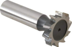 Interstate - 1" Diam x 7/32" Face Width, High Speed Steel, 12 Teeth, Shank Connection Woodruff Keyseat Cutter - Uncoated, 2-7/32" OAL x 1/2" Shank, Staggered Teeth, ANSI 708, Old Standard 14 - USA Tool & Supply