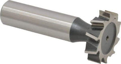 Interstate - 1" Diam x 1/4" Face Width, High Speed Steel, 12 Teeth, Shank Connection Woodruff Keyseat Cutter - Uncoated, 2-1/4" OAL x 1/2" Shank, Staggered Teeth, ANSI 808, Old Standard 15 - USA Tool & Supply