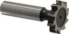 Interstate - 1-1/8" Diam x 7/32" Face Width, High Speed Steel, 12 Teeth, Shank Connection Woodruff Keyseat Cutter - Uncoated, 2-7/32" OAL x 1/2" Shank, Staggered Teeth, ANSI 709, Old Standard 17 - USA Tool & Supply
