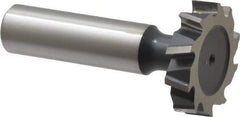 Interstate - 1-1/8" Diam x 1/4" Face Width, High Speed Steel, 12 Teeth, Shank Connection Woodruff Keyseat Cutter - Uncoated, 2-1/4" OAL x 1/2" Shank, Staggered Teeth, ANSI 809, Old Standard 18 - USA Tool & Supply