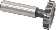 Interstate - 1-1/4" Diam x 1/4" Face Width, High Speed Steel, 14 Teeth, Shank Connection Woodruff Keyseat Cutter - Uncoated, 2-1/4" OAL x 1/2" Shank, Staggered Teeth, ANSI 810, Old Standard 21 - USA Tool & Supply