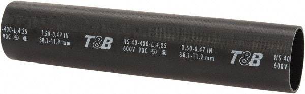 Thomas & Betts - 8" Long, 3:1, Polyolefin Heat Shrink Electrical Tubing - Black - USA Tool & Supply